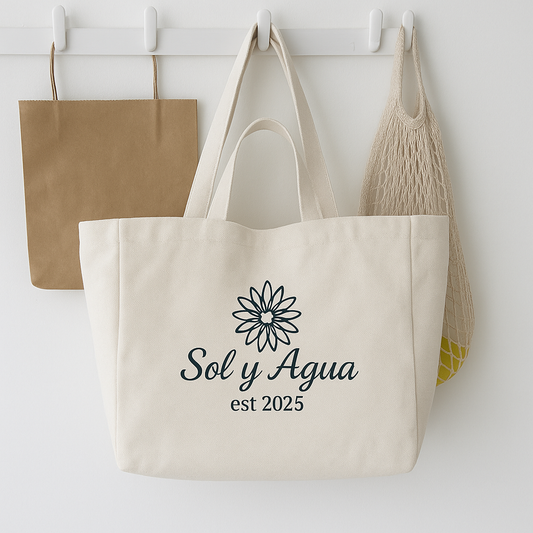 Sol y Agua Canvas Tote – est. 2025